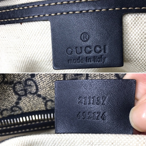 Gucci authentic grey navy coated canvas large tote bag - Picture 14 of 16